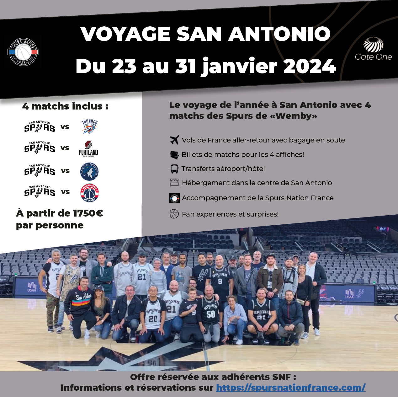 Voyage Spurs Nation France X Gate One Voyages