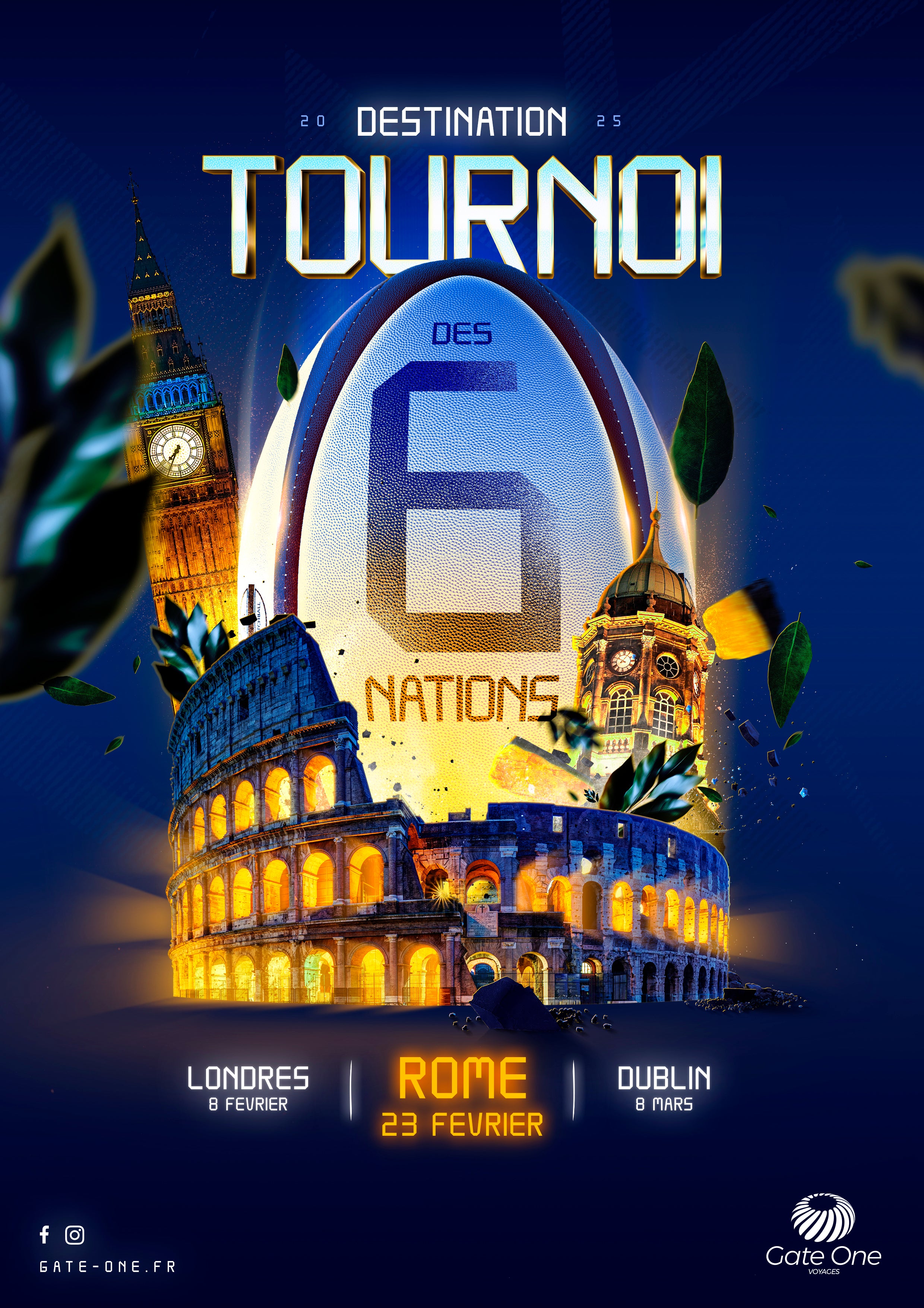 Tournoi des 6 Nations Voyage, Séjour, Billets Gate One